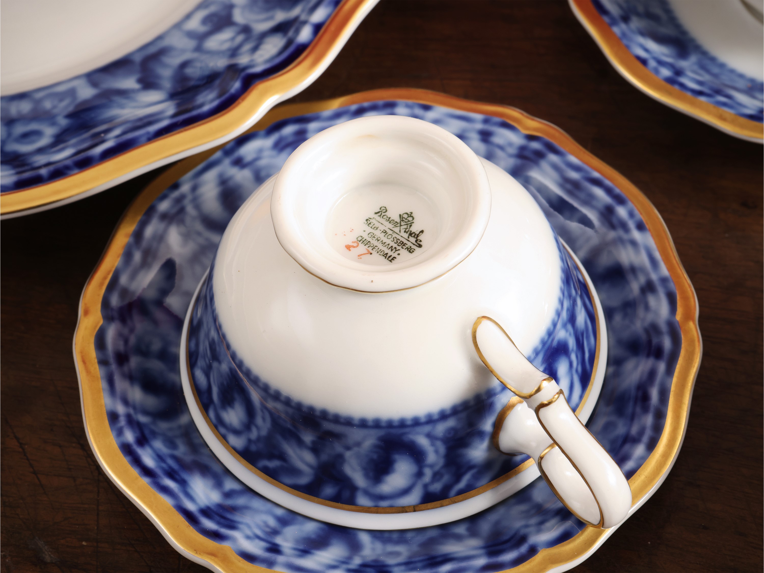 Servizio da Caffè in Porcellana, Decoro Bleu Royal, Rosenthal