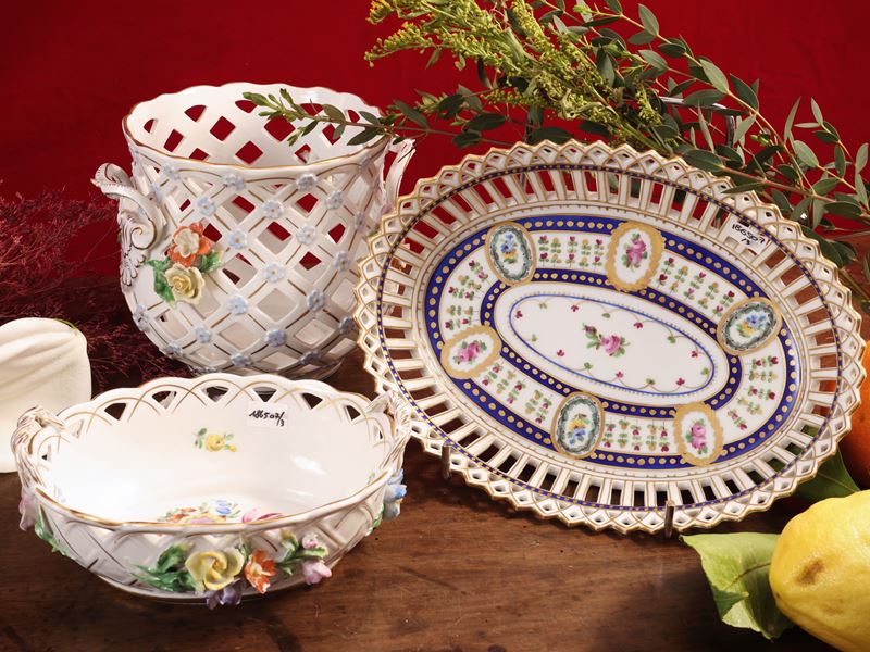 Accessori in porcellana di Dresda per decorare la tavola