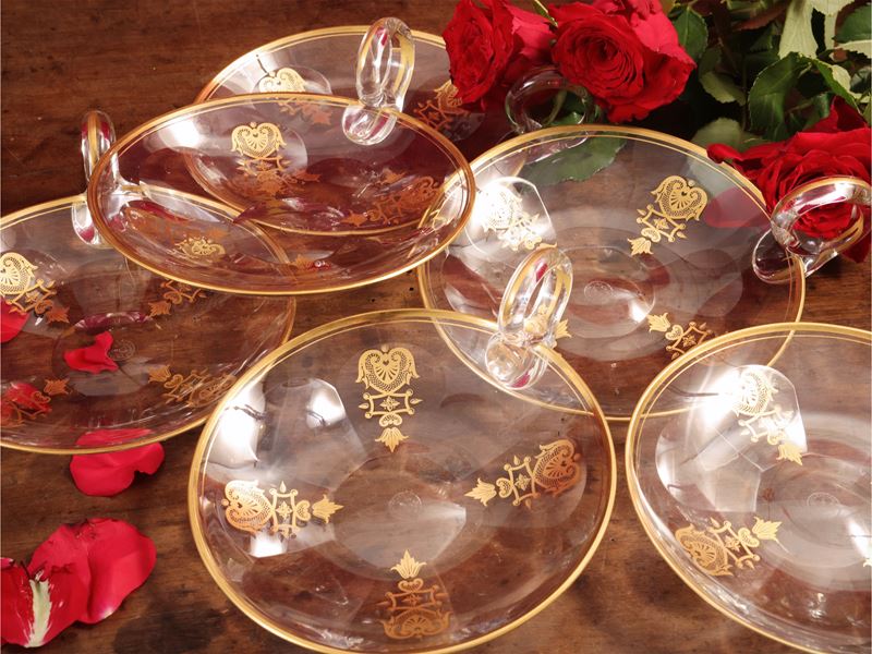 Dodici coppe per ciliegie in cristallo, Baccarat