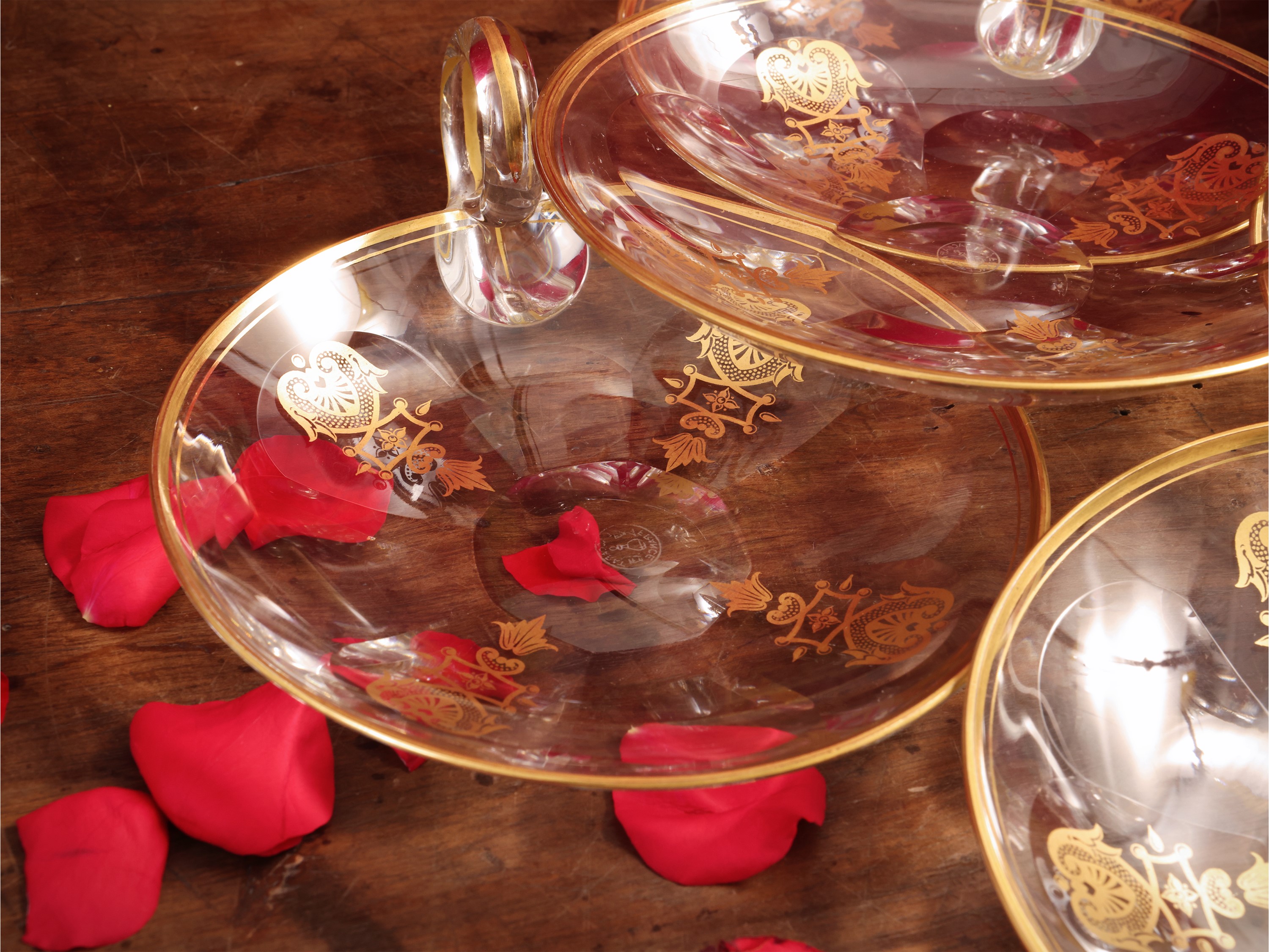Dodici coppe per ciliegie in cristallo, Baccarat