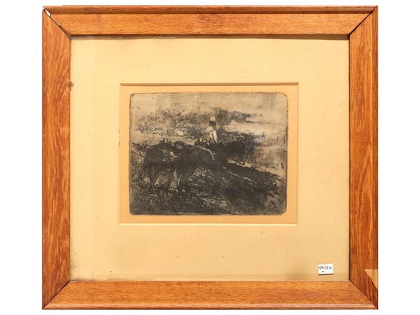 Giovanni Fattori - Artigliere con due cavalli