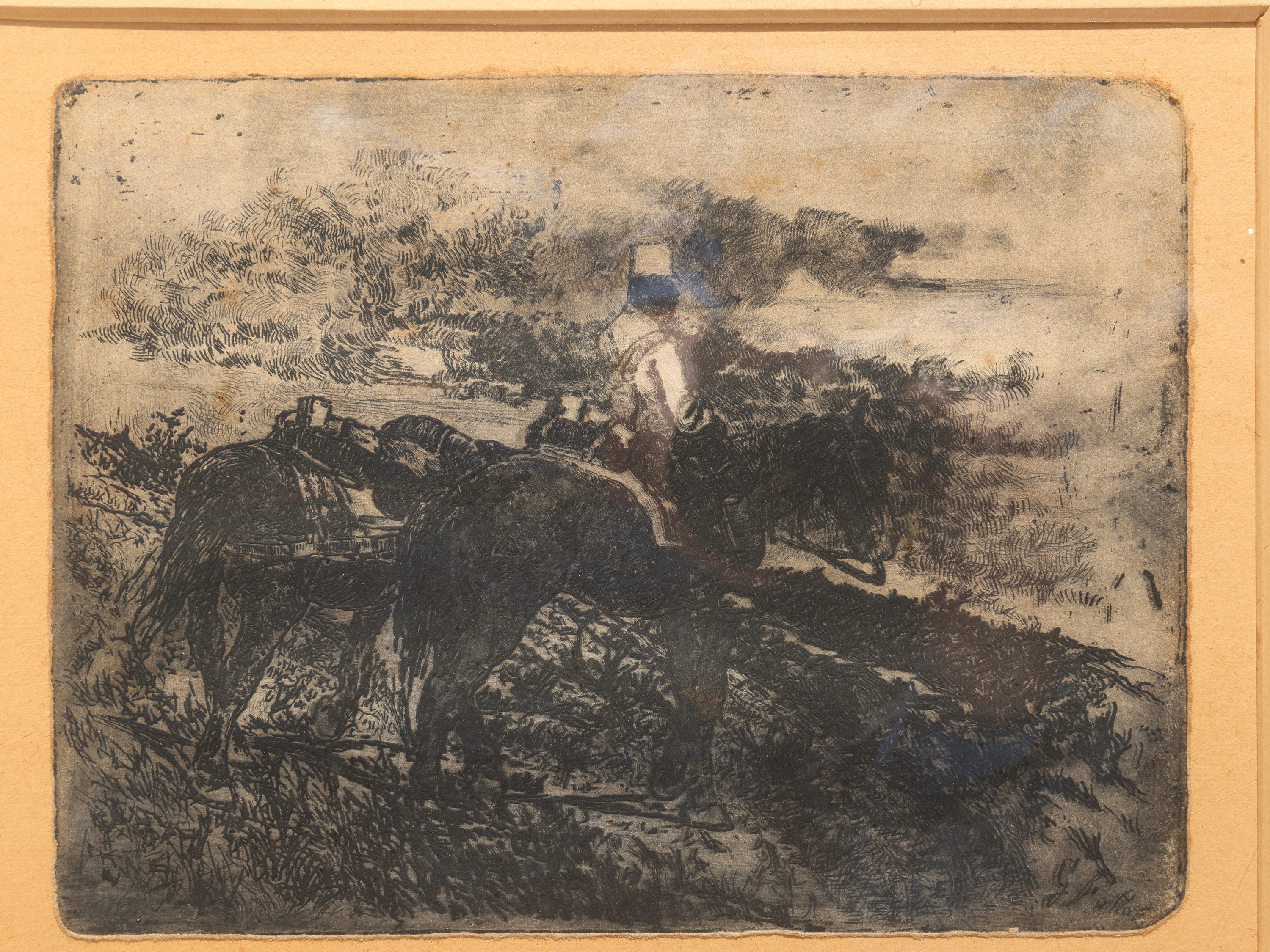Giovanni Fattori - Artigliere con Due Cavalli