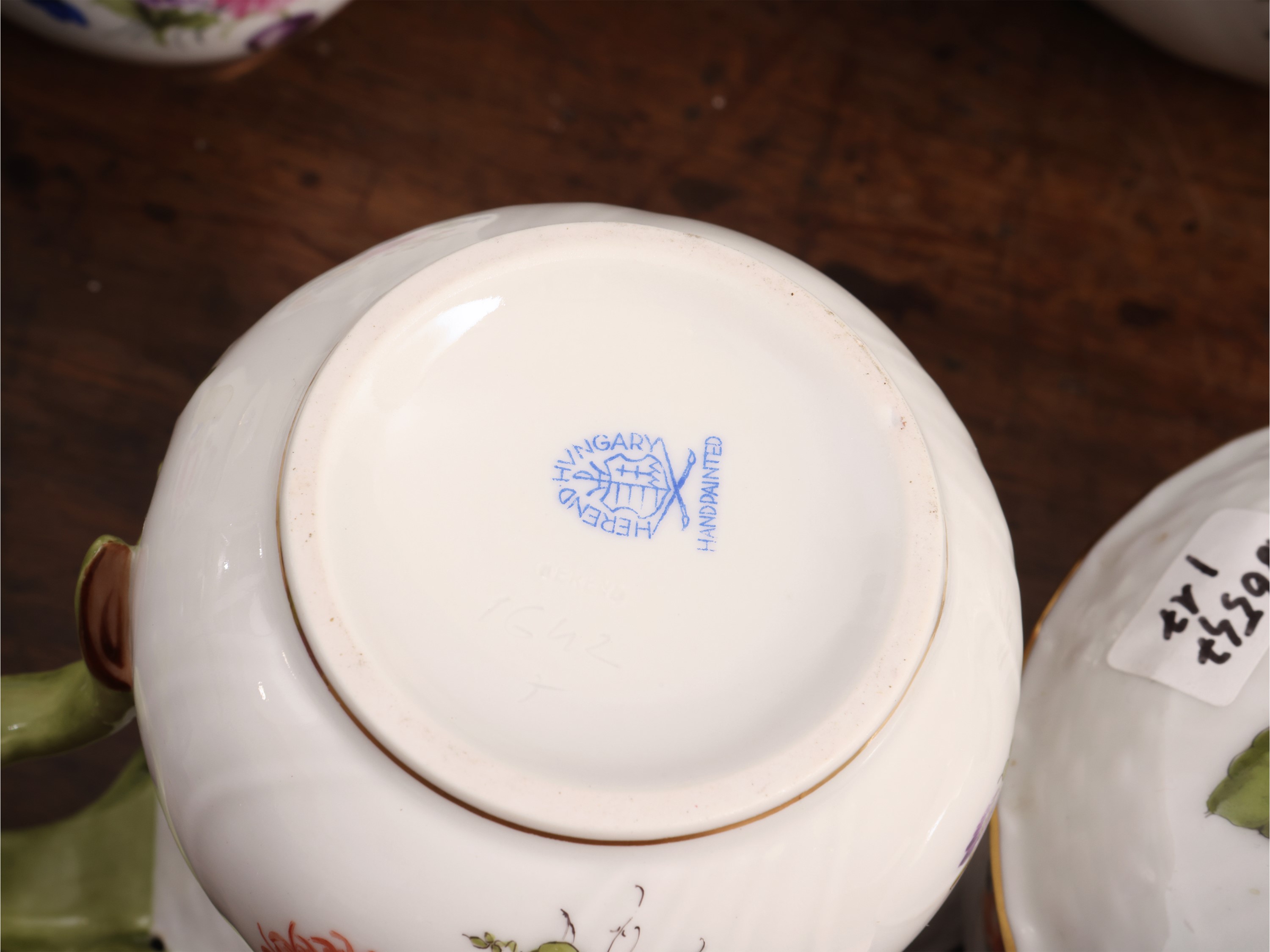 Set da Merenda in Porcellana, Decoro Bouquet De Saxe, Herend