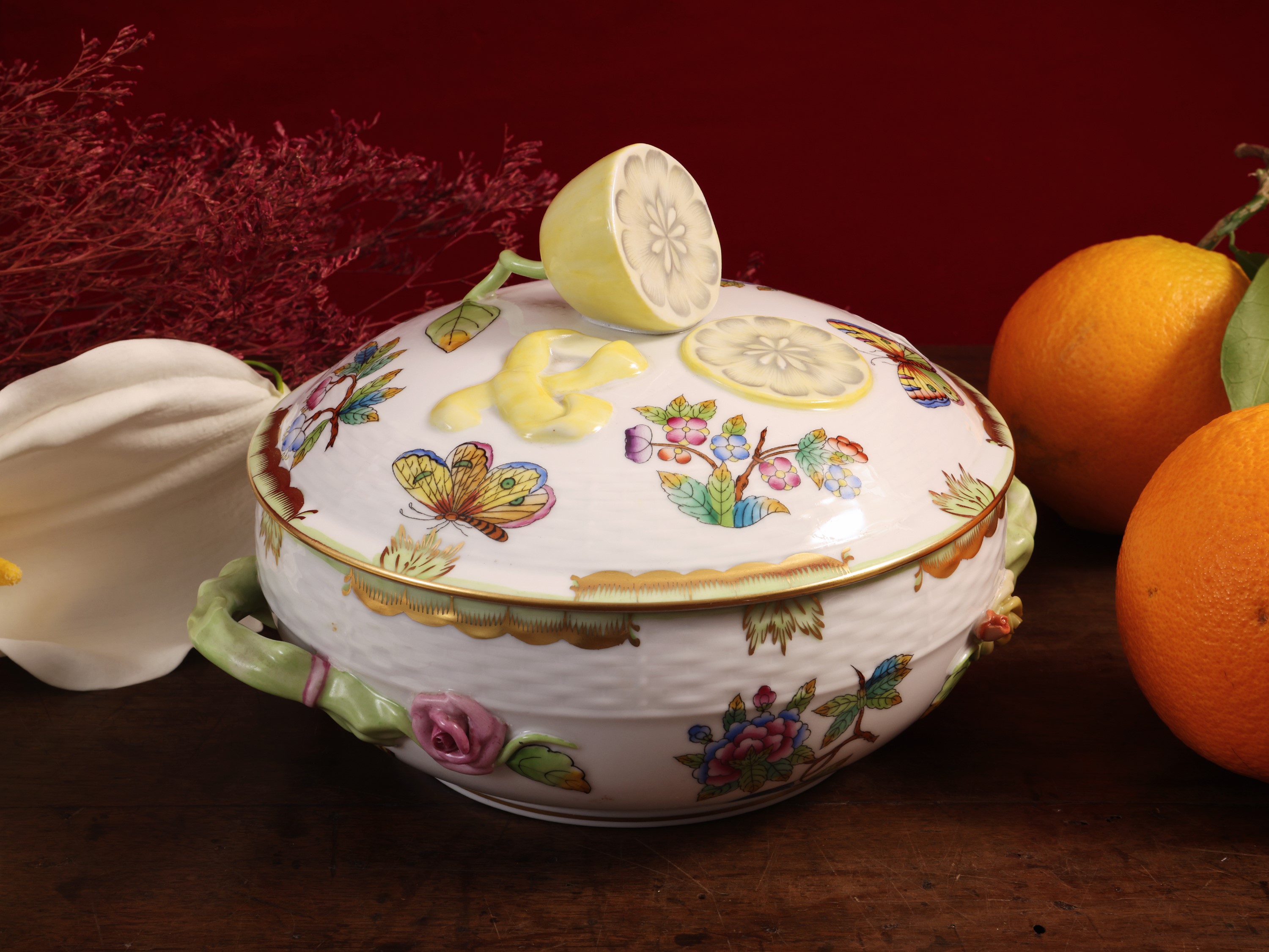 Biscottiera in Porcellana, Decoro Queen Victoria, Herend