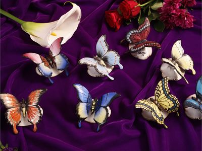 Otto Farfalle Segnaposto in Porcellana, Rosenthal