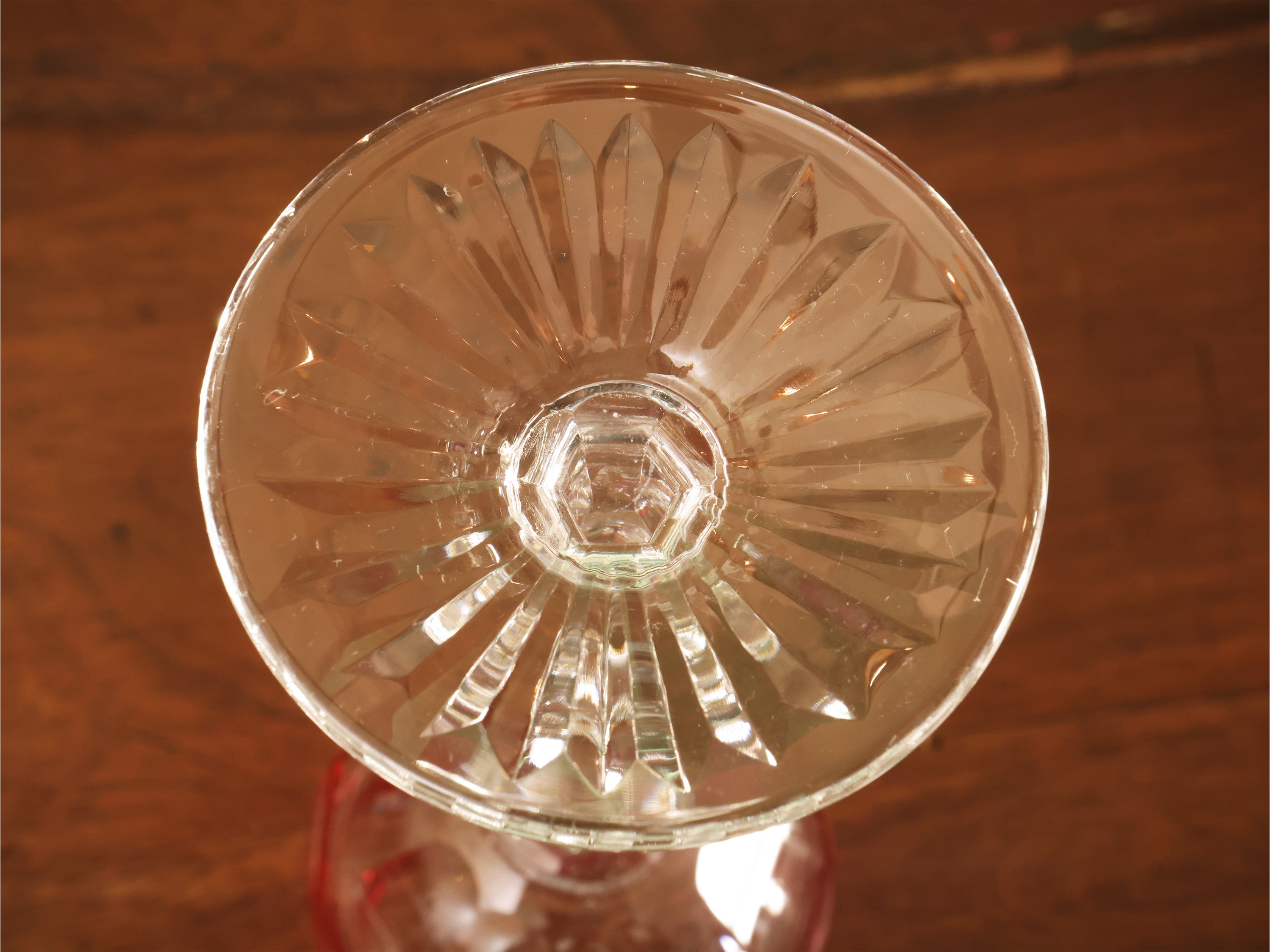 Sei calici in cristallo doppio rosso rubino, Saint Louis
