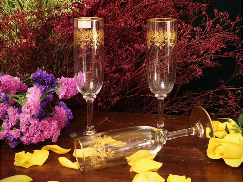 Dodici flûte in cristallo, Récamier, Baccarat