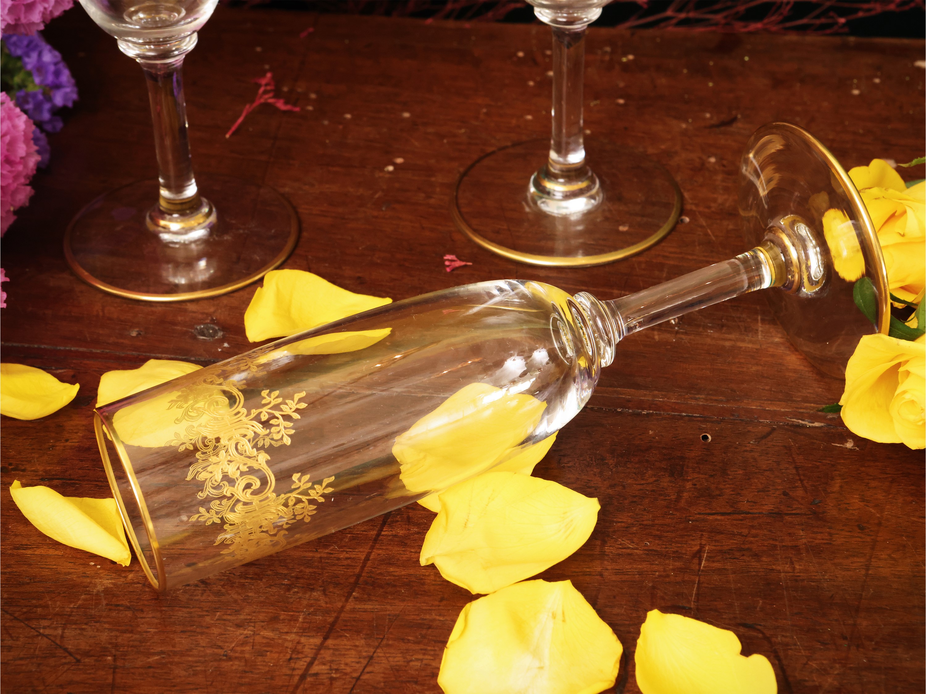 Dodici flûte in cristallo, Récamier, Baccarat