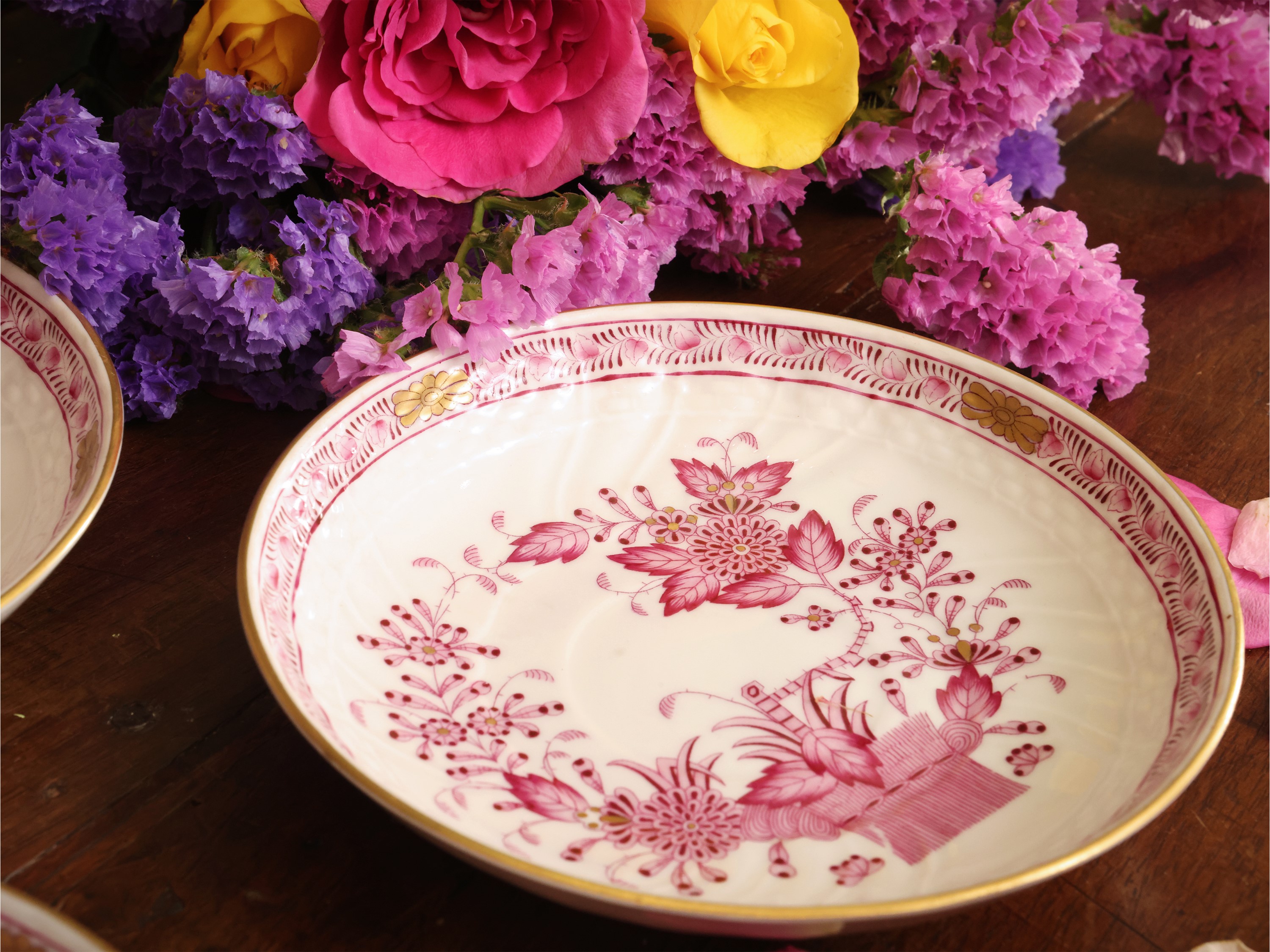 Serie di Dodici Cremiere in Porcellana, Decoro Indian Basket, Herend