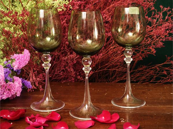 Series of twelve Murano blown glass glasses  - Auction The Elegance of the Table - Maison Bibelot - Casa d'Aste Firenze - Milano