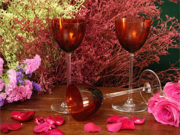 Dodici calici in cristallo, Ruby, Baccarat  (Francia, XX secolo)  - Asta L'eleganza della tavola - Maison Bibelot - Casa d'Aste Firenze - Milano