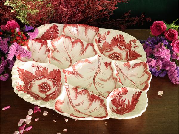 Large glazed ceramic centerpiece appetizer