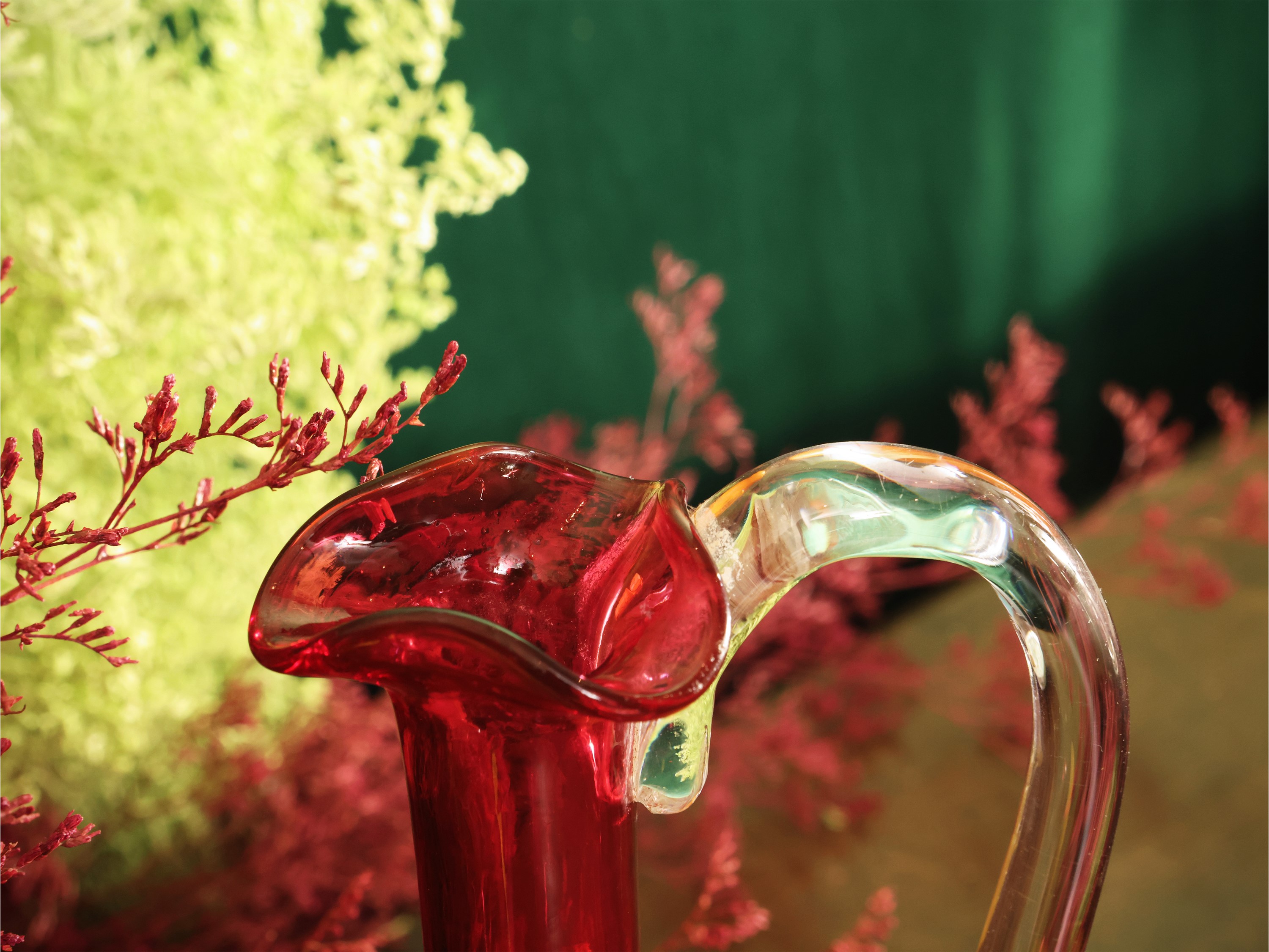 Coppia di Caraffe da Vino in Cristallo Rosso Baccarat