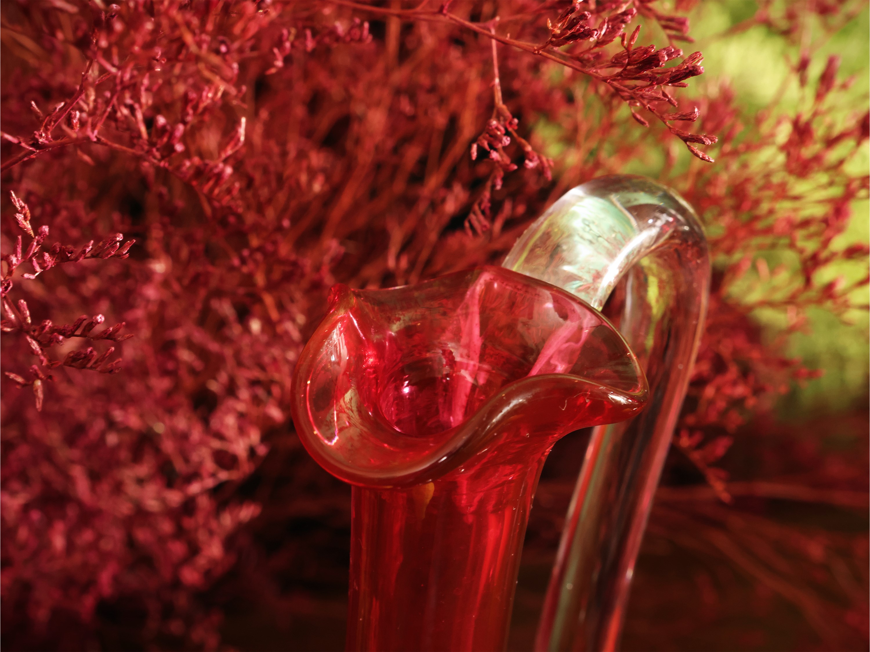 Coppia di Caraffe da Vino in Cristallo Rosso Baccarat