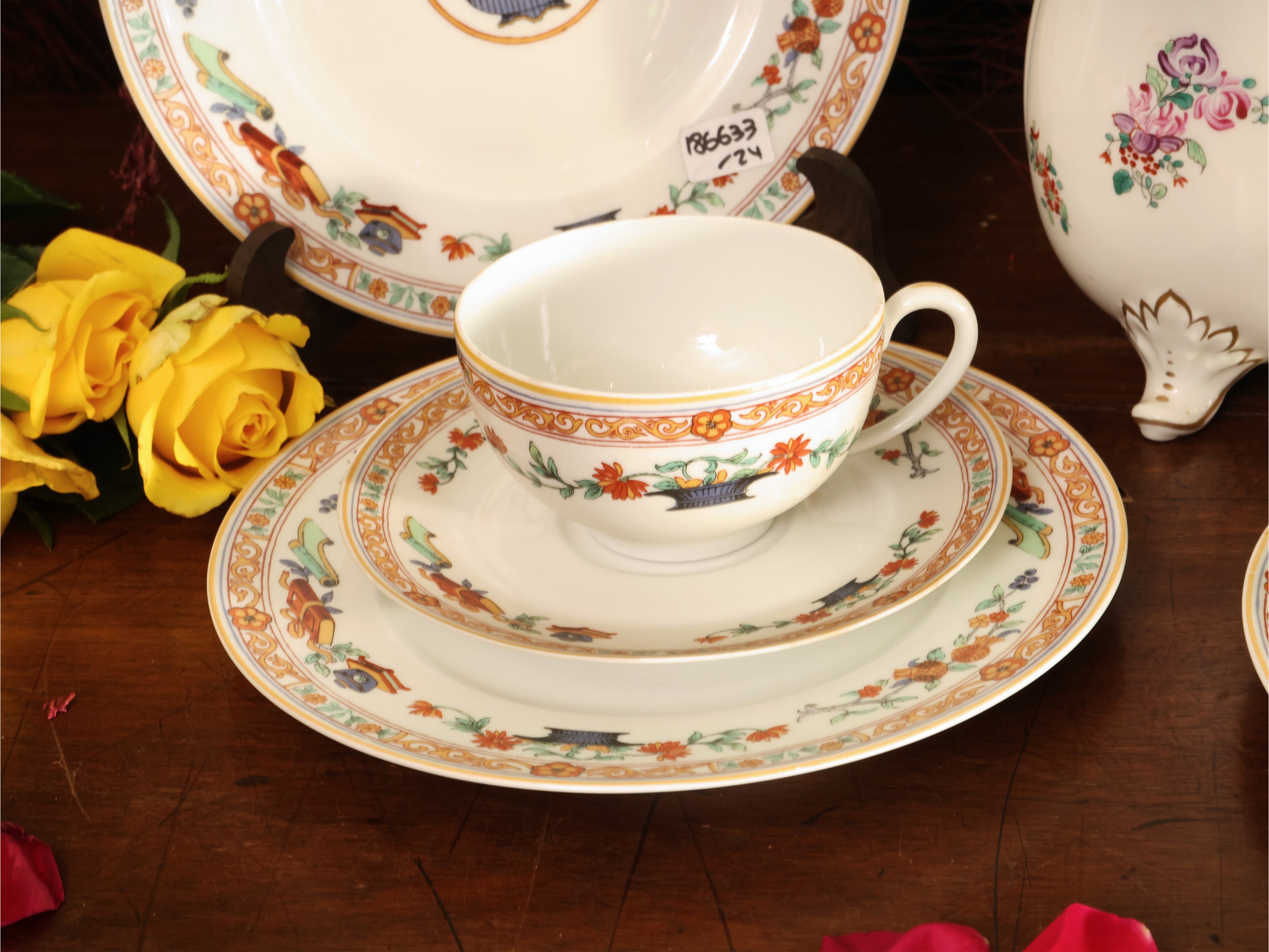 Servizio da Cioccolata, "a la Corbeille", in Porcellana Haviland Limoges