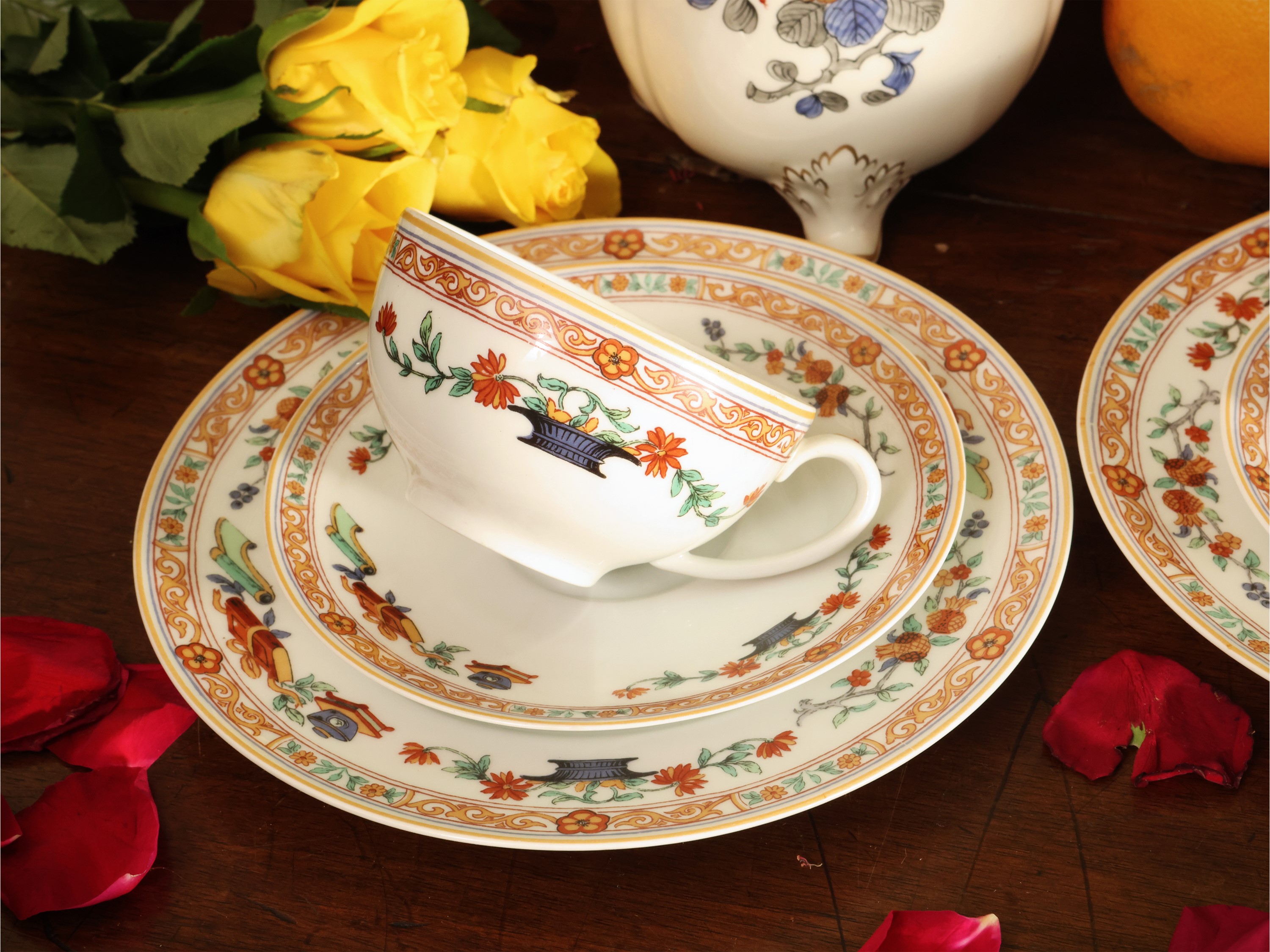 Servizio da Cioccolata, "a la Corbeille", in Porcellana Haviland Limoges