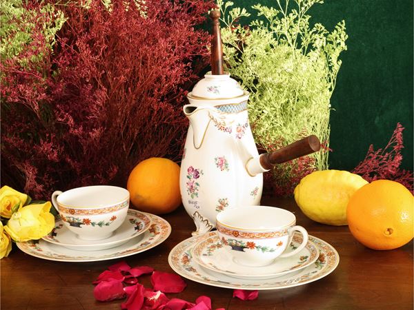 Servizio da cioccolata, "A la Corbeille", in porcellana Haviland Limoges
