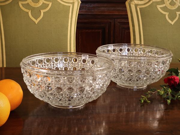 Coppia di insalatiere in cristallo, Baccarat