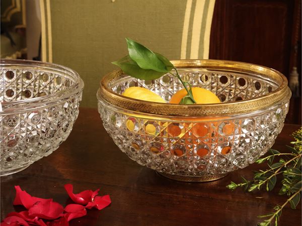 Pair of crystal salad bowls, Baccarat