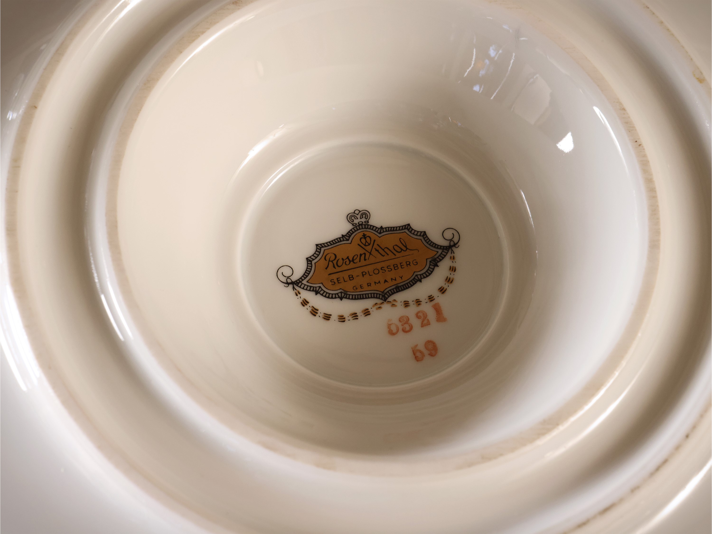 Elegante servizio di piatti in porcellana, decoro Aida, Rosenthal