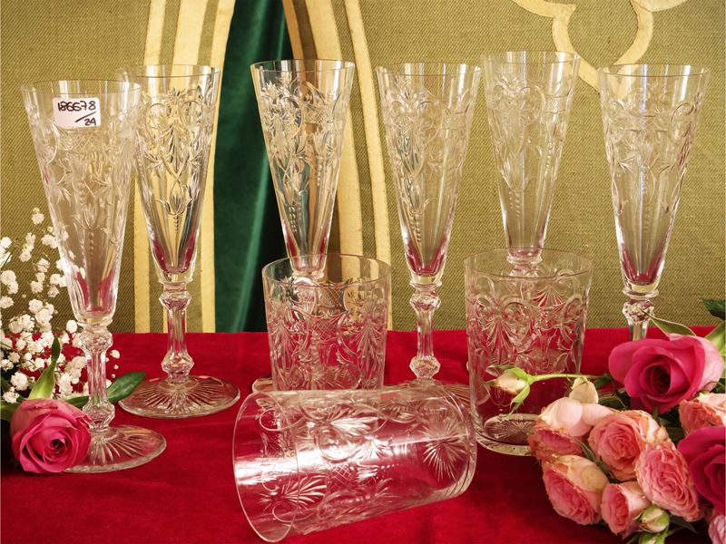 Set di bicchieri in cristallo, decoro Marennes, Baccarat