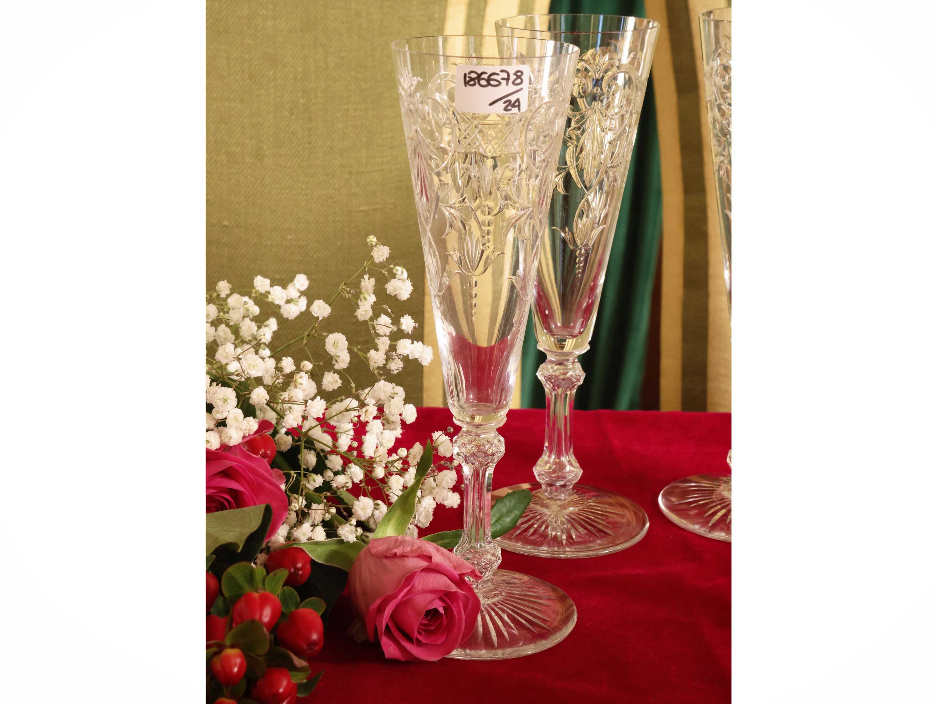 Set di bicchieri in cristallo, decoro Marennes, Baccarat