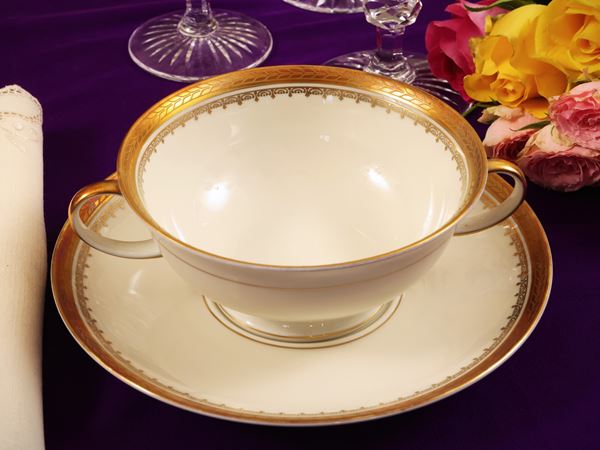 Series of twelve ivory porcelain consommé cups, Rosenthal