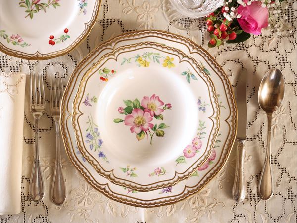 Servizio di piatti in porcellana, decoro Sandringham, Royal Worcester