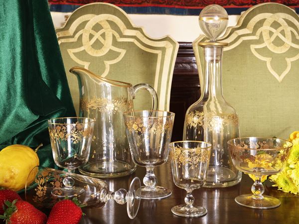 Servizio di bicchieri in vetro soffiato di Murano, Nason e Moretti