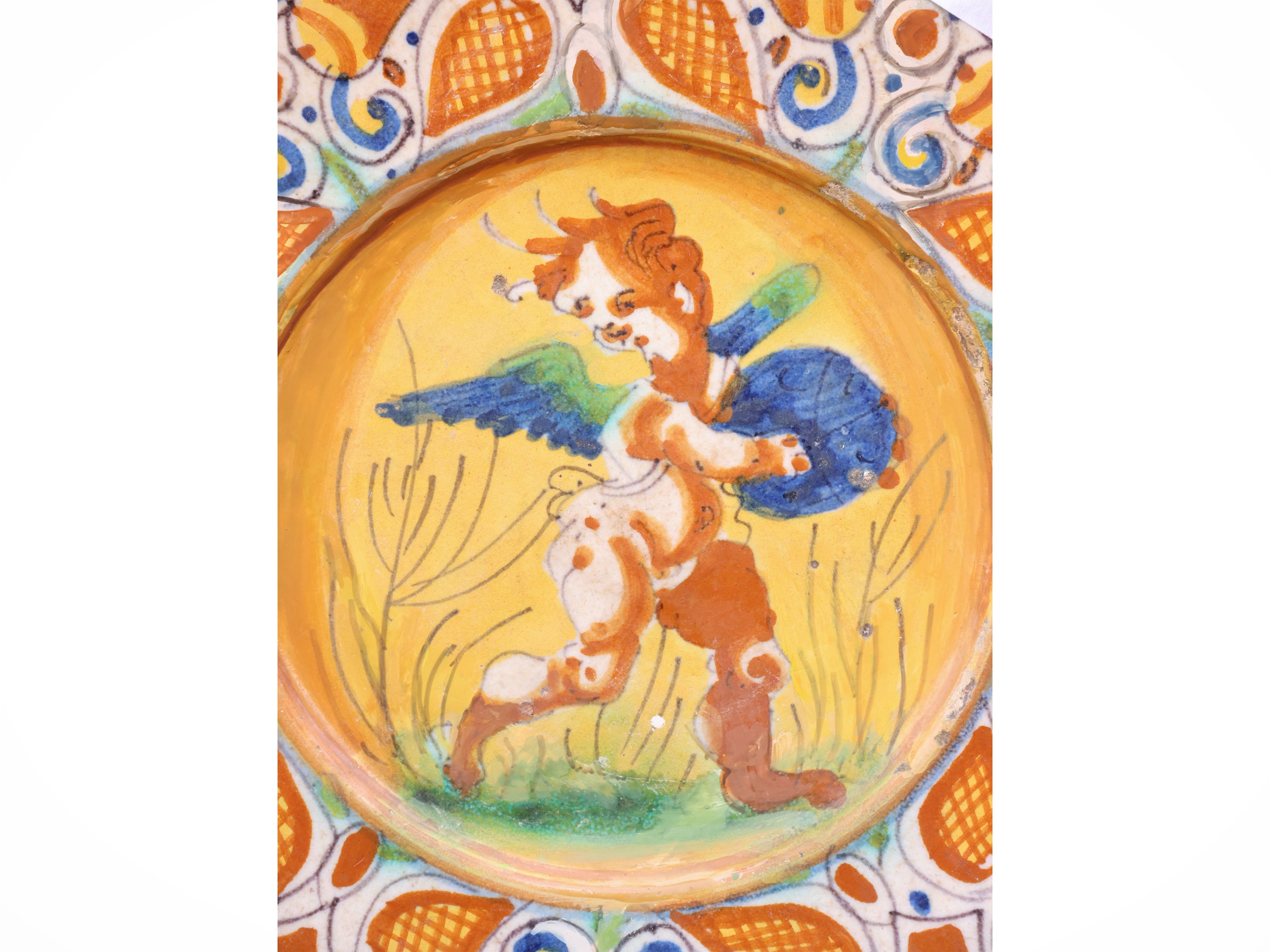 Italia centrale, Piatto in maiolica del XVII secolo