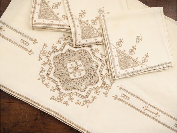 Ivory linen tablecloth