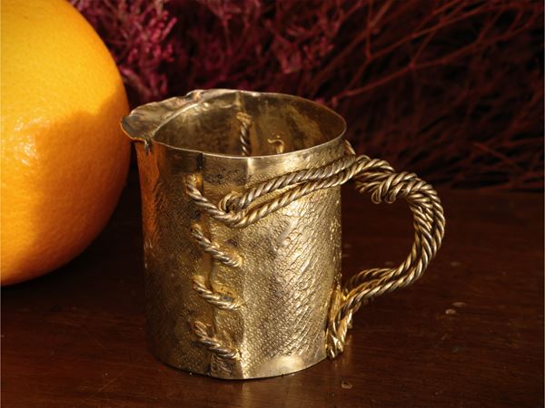 Curiosa lattiera da collezione in argento vermeil