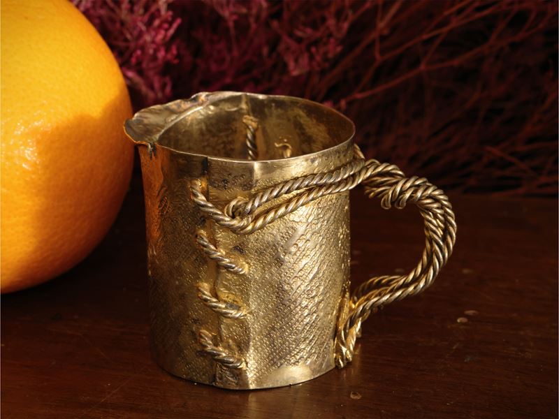 Curiosa lattiera da collezione in argento vermeil