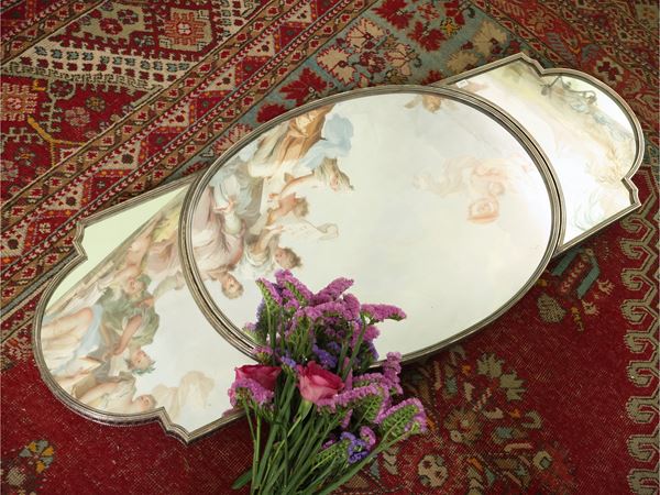 Importante surtout de table con cornice in argento 950/1000, Maison Odiot
