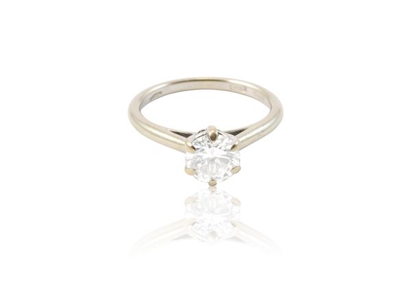 White gold and diamond ring