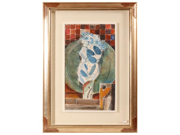 Still life with vase of flowers