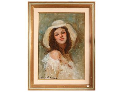 Ritratto di ragazza, olio su faesite