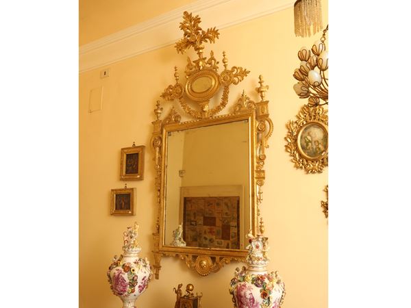 Mirror with gilded wooden frame