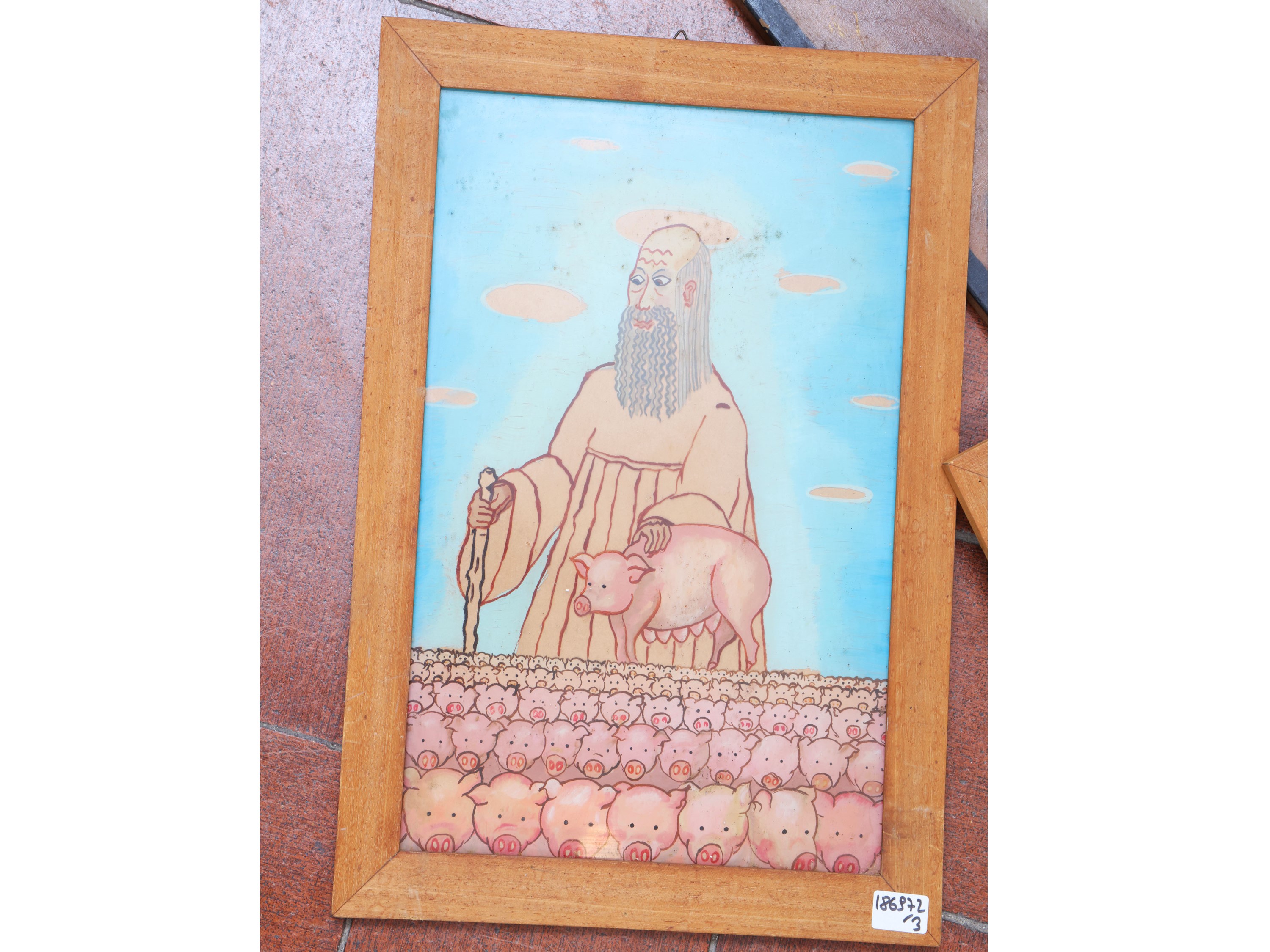Immagini devozionali popolari, ex voto su tavoletta con Sant’Agata e Sant’Antonio