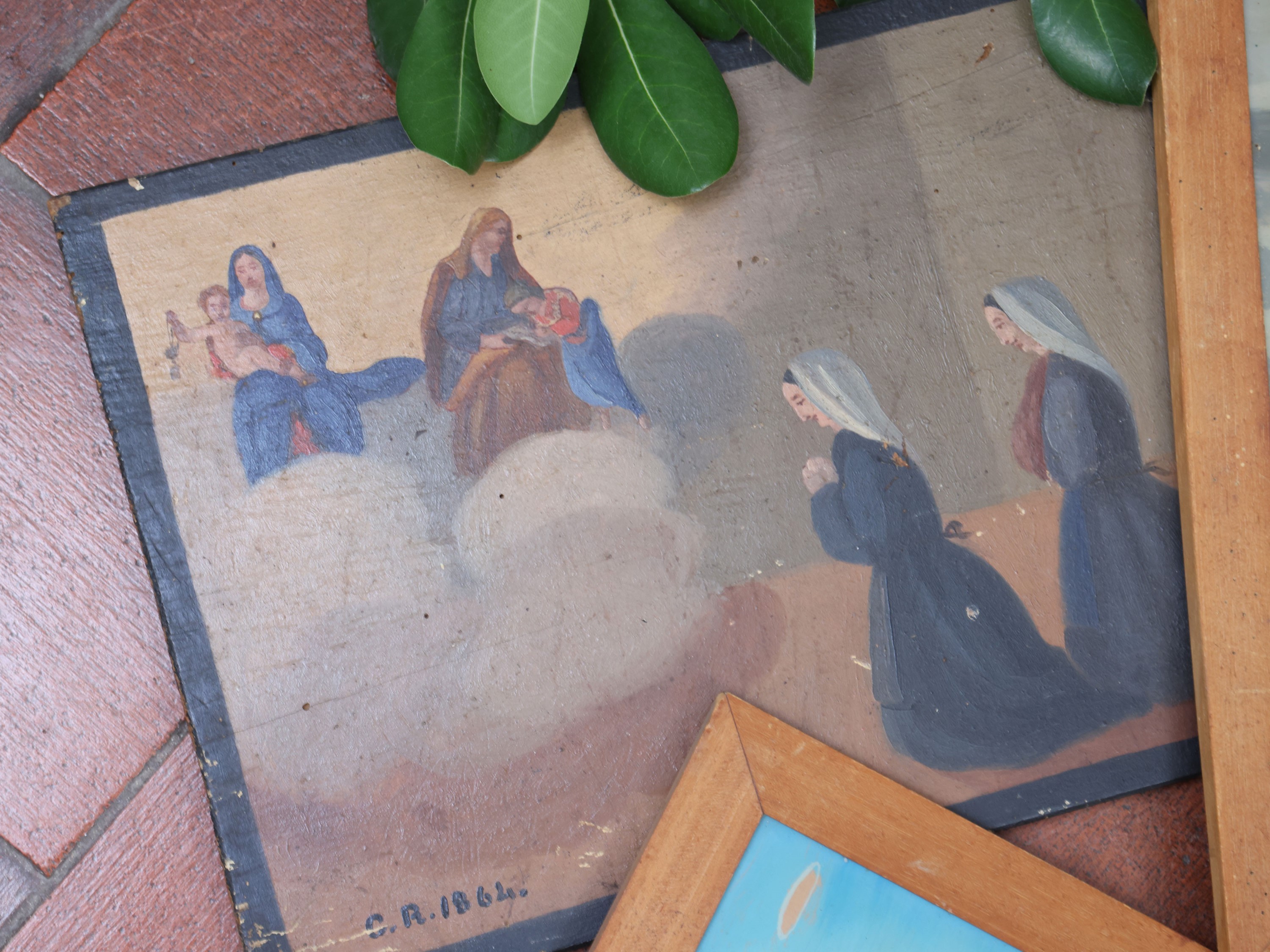 Immagini devozionali popolari, ex voto su tavoletta con Sant’Agata e Sant’Antonio