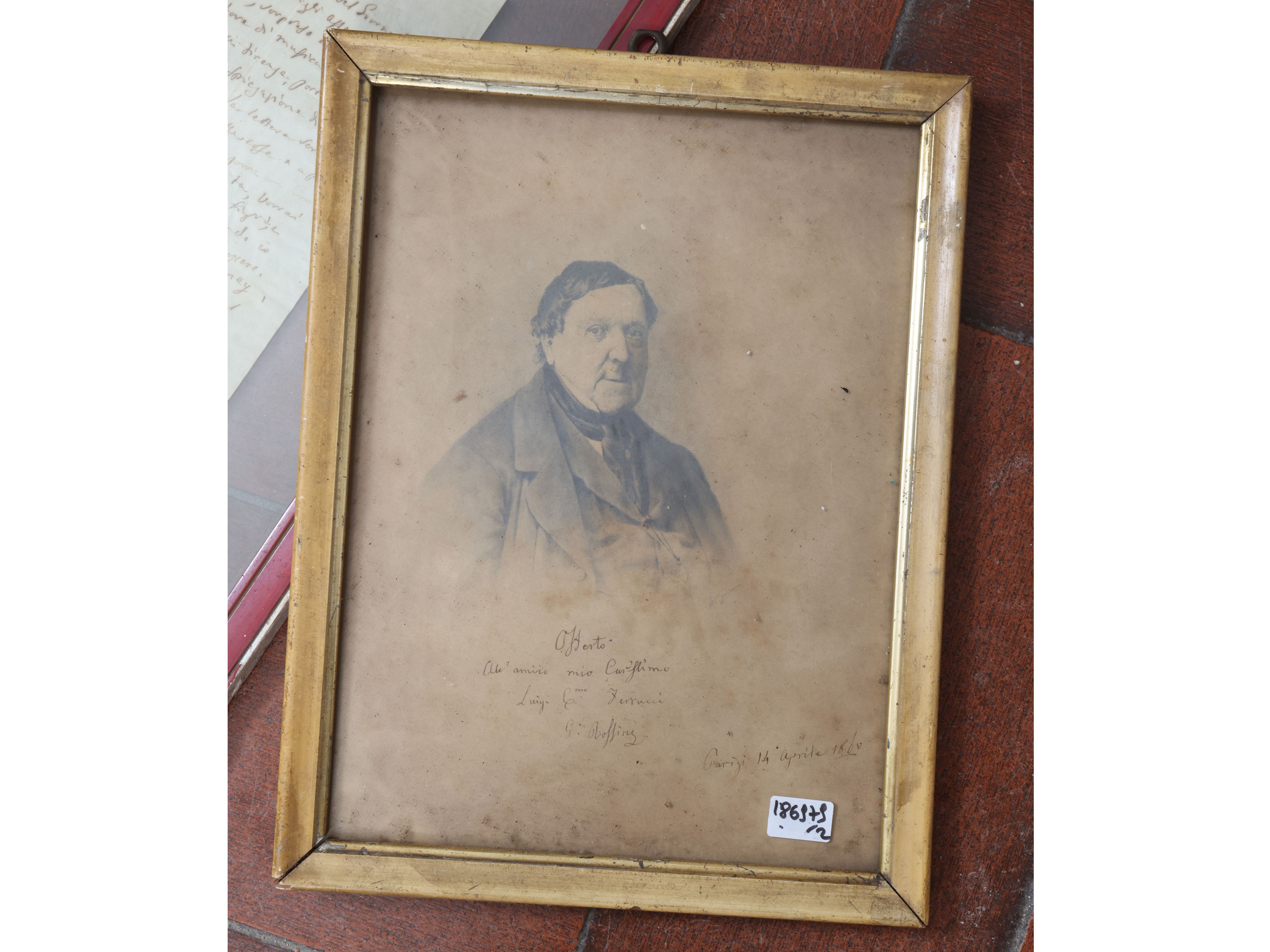 Gioachino Rossini - Due autografi in cornice