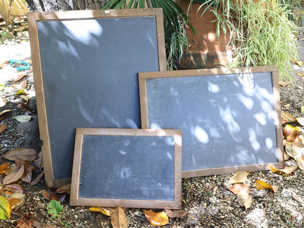 Three vintage chalkboards