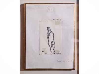 Figura di spalle (1962), pennarello su carta
