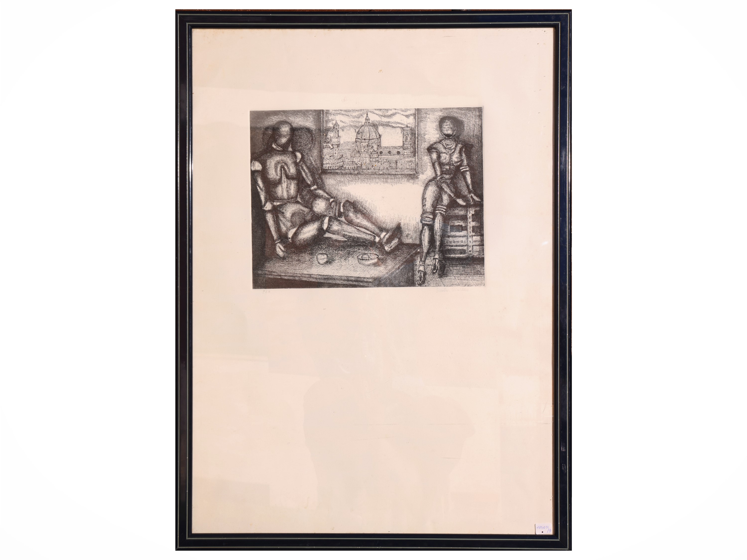 Raccolta di litografie, stampe e incisioni d’epoca, in cornice
