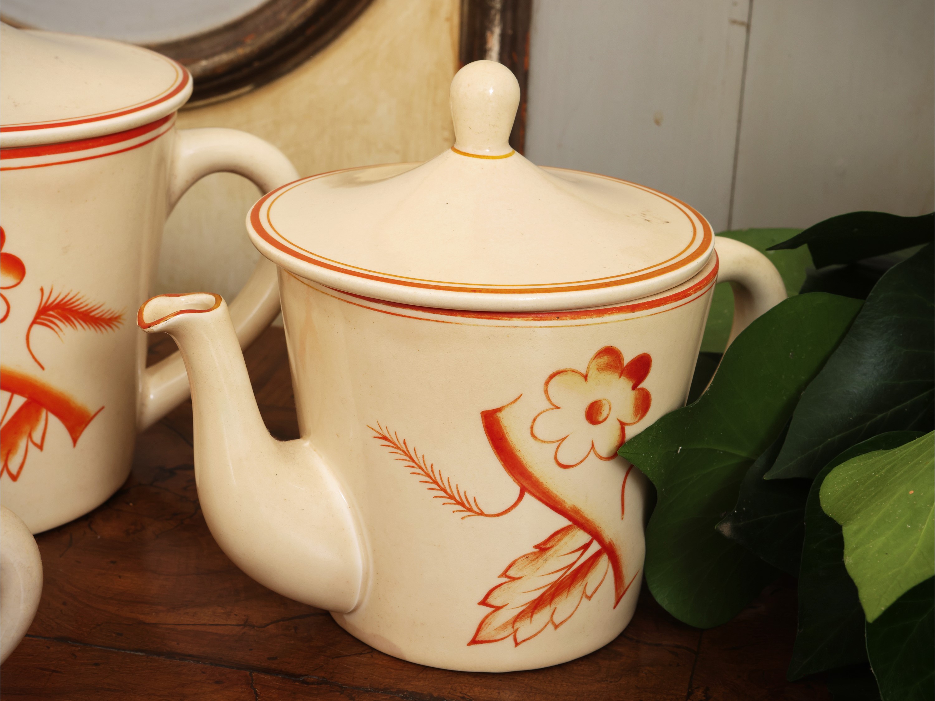 Gio Ponti per Richard Ginori San Cristoforo, Accessori in ceramica smaltata dipinti con motivi fl...