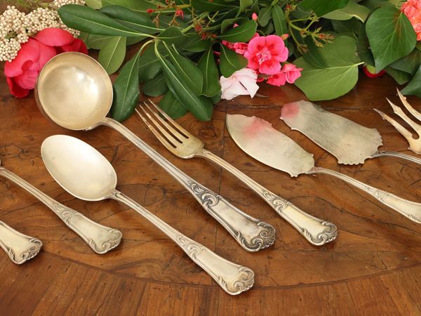Set of silver cutlery, Ricci Alessandria
