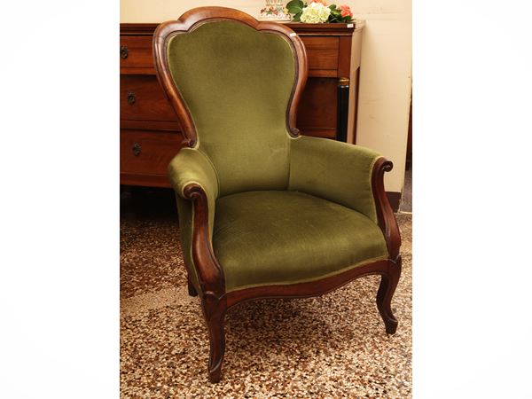 Walnut armchair