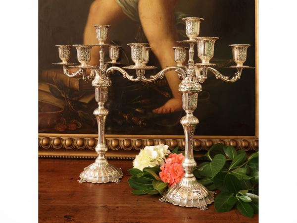 Pair of silver candlesticks