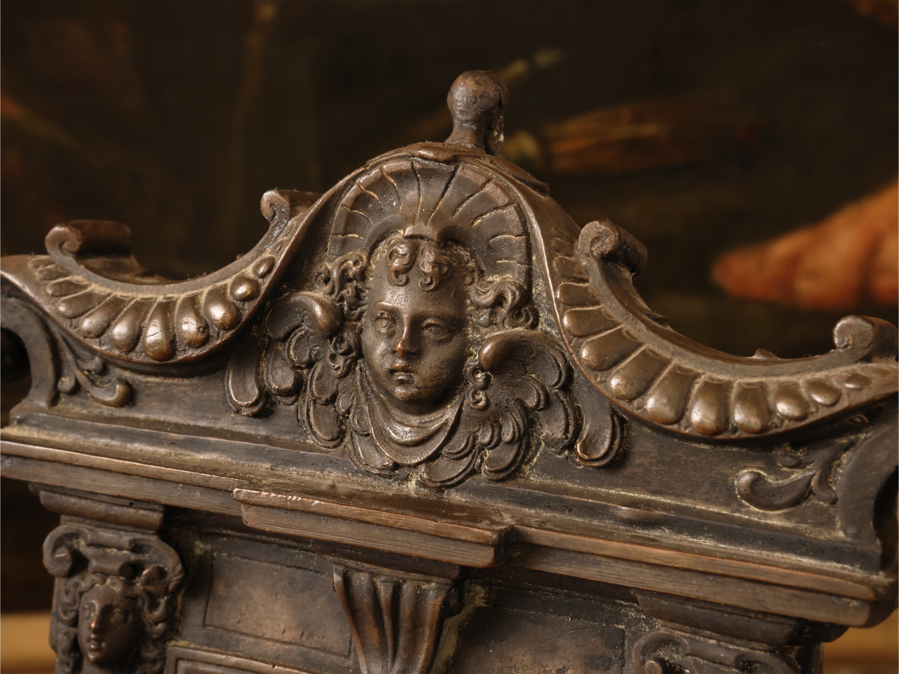 Antonio Gentili da Faenza, Cristo risorto che appare agli Apostoli, bronzo patinato a bassoriliev...