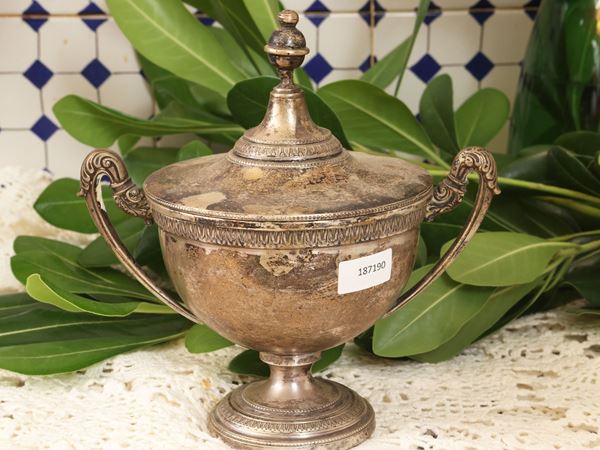 Silver sugar bowl